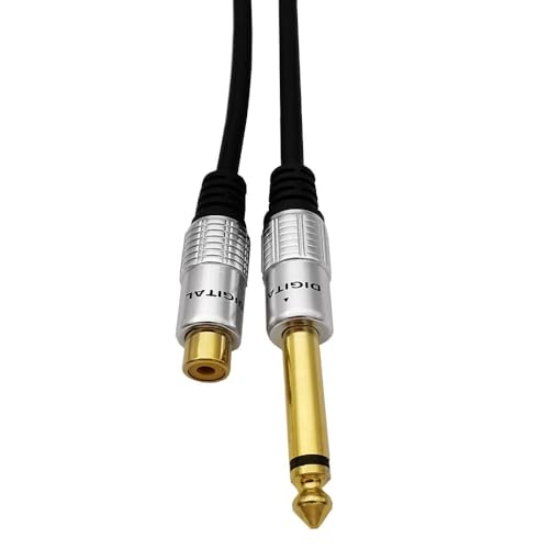 6.35mm to RCA, RCA to 1/4 Mono TS Cable, Gold Plated 6.35mm Mono Male to Female Audio Interconnect Cable 1Feet/30cm - color: 6.35 M to RCA F 0.3M/1Ft