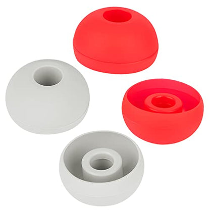 Replacement Silicone Earbud Tips - 8 Pairs (Red+Gray) Compatible with Beats by Dr Dre Powerbeats 1 2 3 Wireless Stereo Earphones