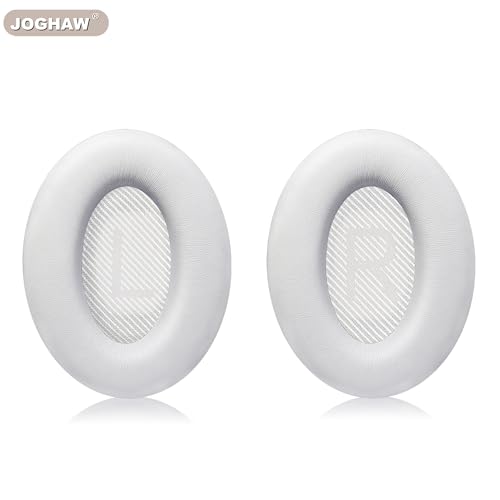 Headphones Replacement Ear Pads, Protein Leather earpad Cushions for Bose Quiet Comfort QC35 Headphones, Replacement Earpads, Softer Memory Foam - White - color: White