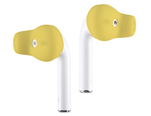ACOUS Design Purest Earbuds Covers Anti-Slip Sport Tips Covers Compatible with Apple AirPods1&2 and EarPods (Strong Lemon) - color: Strong Lemon