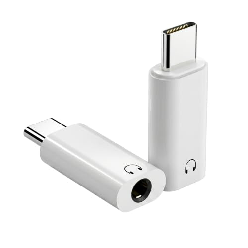 FRIGRAF 2PACK USB C to 3.5mm Audio Adapter, Type C to Headphone Jack Dongle | Hi-Fi USB C to Aux Adapter Compatible with iPhone 17 16 15 Pro/Pro Max/Plus, Samsung Galaxy S26 S24 Pixel, iPad Pro, MacBook - size: 2-Pack