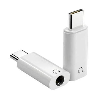 FRIGRAF 2PACK USB C to 3.5mm Audio Adapter, Type C to Headphone Jack Dongle | Hi-Fi USB C to Aux Adapter Compatible with iPhone 17 16 15 Pro/Pro Max/Plus, Samsung Galaxy S26 S24 Pixel, iPad Pro, MacBook - size: 2-Pack