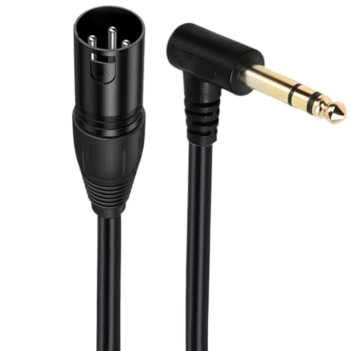 90 Degree Right Angle 1/4 Inch TRS to XLR Male Balanced Signal Interconnect Cable Quarter inch to XLR Patch Cable 0.5m(6.35mm Stereo Male) - color: 6.35mm Stereo Male