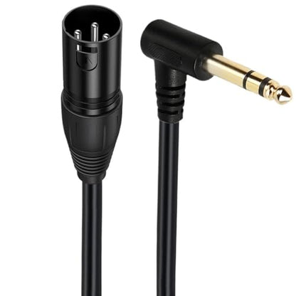 90 Degree Right Angle 1/4 Inch TRS to XLR Male Balanced Signal Interconnect Cable Quarter inch to XLR Patch Cable 0.5m(6.35mm Stereo Male) - color: 6.35mm Stereo Male