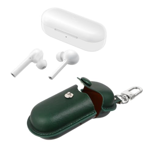 NUOBESTY Waterproof Earphone Case for Earbuds 3i, Anti-Lost Scratch-Proof Earbud Storage Bag in Dark Green for Travel and Outdoor Use