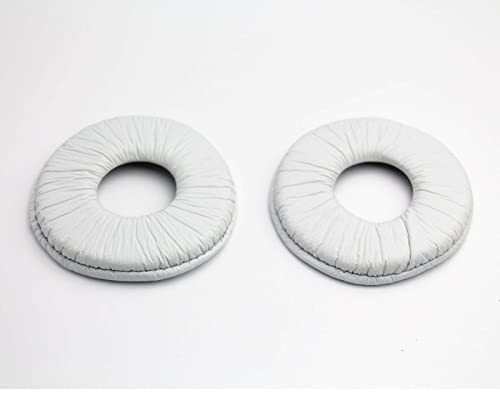 MDR-ZX100 Earpads Replacement Protein Wrinkle PU 70mm Ear Pads Cushions Cover Repair Parts Compatible with Sony MDR-ZX310 ZX330BT ZX110 ZX310 ZX300 ZX600 V150 V300 Headphones (White) - color: White