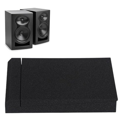 Colaxi Speaker Isolation Pad Sound Dampening Foam Fits Most Desktops Tilted Tabletop Acoustic Speaker Sponge Pad Speaker Foam Stand, 20x30x4.5cm