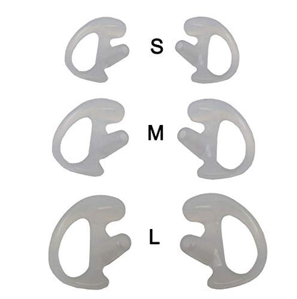 Replacement Anti-Slip Earmold for Two-Way Radio Acoustic Tube Earpiece | 3 Pairs L/M/S Earmold Stabilizer Inserts, Fits Air Acoustic Coil Tube, Compatible with Two-Way Radio & Surveillance Earpieces - size: Large,Medium,Small