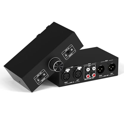 Y.D.F RCA and XLR Selector Switch Boxes, 2(1)-in-1(2)-Out RCA/XLR Speaker Switcher Selector, HiFi Balanced Stereo Audio Switcher/Converter Premium Selector Splitter Box with Volume Controller - color: Bi-Directional RCA + XLR Switch Box