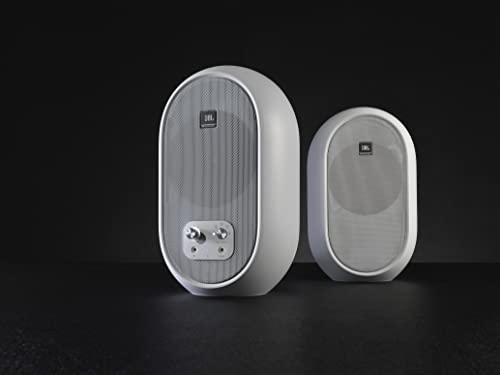 JBL Professional 1 Series 104-BT Compact Desktop Reference Monitors with Bluetooth, White, Sold as Pair, 4.5-inch Speaker - color: White