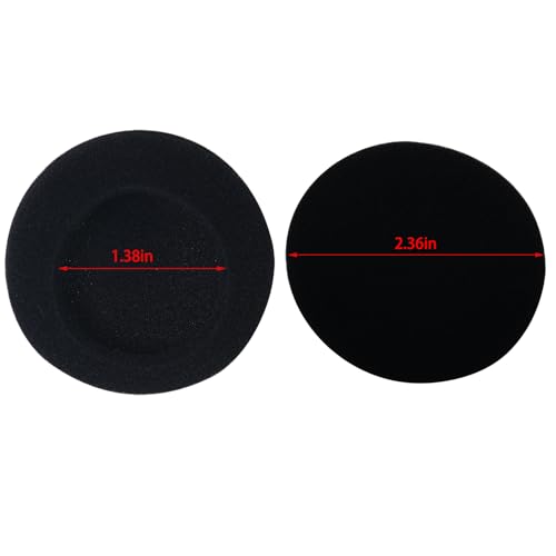 10PCS Ultra Soft Ear Pad Foam Covers Rollable for Storage 2.4 Inches for Standard Size Office Phone Headsets Head Mounted in-Ear Black