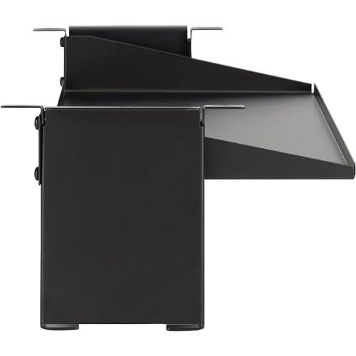 On-Stage WSA7520 Two-Space Rack Mount (Under-Furniture 2U Rack Bracket with Optional Shelf, Securely Holds Rackmount Components, WS7500 Workstation Accessory, Steel Construction, Black)