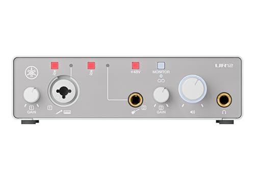 Yamaha 2-in/2-out USB-C Audio Interface with 24-bit/192kHz Support, 1 Combo/1 TRS inputs, Direct Monitoring, Loopback, and Steinberg Software Suite, White UR12MK3 W - color: White, style: UR12MK3