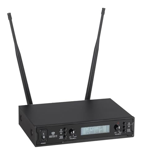 Rockville RWM-200 L2 Dual UHF Beltpack Wireless Microphone System, Lavalier & Headset Mics, 200 Channels, 3 Band EQ, Echo | 200 Channels, XLR/1/4" Outputs, 500' Range, Metal Receiver, Belt Pack EQ, One-Key Pairing, FCC Compliant - style: Lavalier