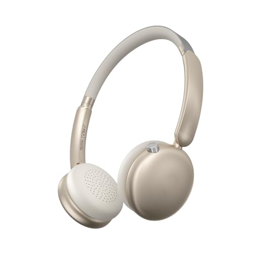 LORELEI Q60 Wireless Bluetooth On-Ear Headphones Lightweight ，Built-in Micphone, 40 Hours Up Battery Life, Bass Mode, Memory Earmuffs (Starlight) - color: Starlight