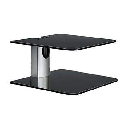 2 Tiers AV Shelf Wall Mount Shelf Black DVD Wall Hanging Bracket Stand for AV Receiver Set-top Boxes/Cable Boxes/Gaming Systems