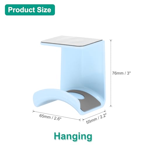 uxcell Headphone Stand, 2 Pcs ABS Headset Holder Adhesive Headphone Holder Hook Mount Headphone Hanger Hook Under Desk for Gaming Headphones Earphones Cables, Blue(Hanging) - color: Blue