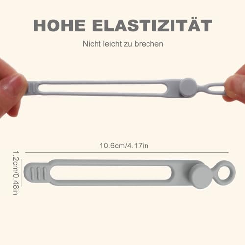 Data Cable Organizer, Upgrade Reusable Silicone Cable Ties Management Organizer, Elastic Cord Organizers for Bundling and Fastening Cables, Office, Desk, Cruise, Travel (30)