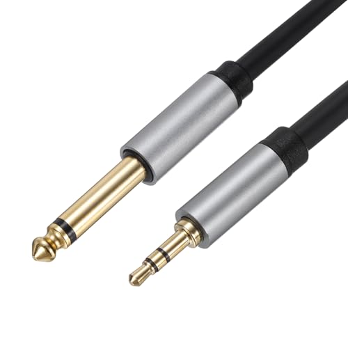 MECCANIXITY 1/4" TS to 1/8" TRS Audio Cable 10FT 6mm Stereo Cable Black - size: 10FT, 6mm Dia