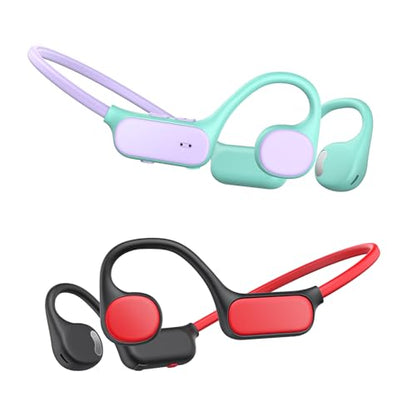 iClever OWS01 Kids Bluetooth Headphones, Air Conduction Open Ear Headphones | SafeSound Tech, Clear Audio Bluetooth 5.4, 360° Bending Ultra-Light Kids Wireless Headphones for Travel/School/Sports/Outdoor - color: Red & Purple