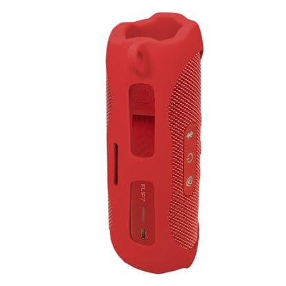 Silicone Cover Skin for JBL Flip 7 Portable Bluetooth Speaker (Red) - color: Red