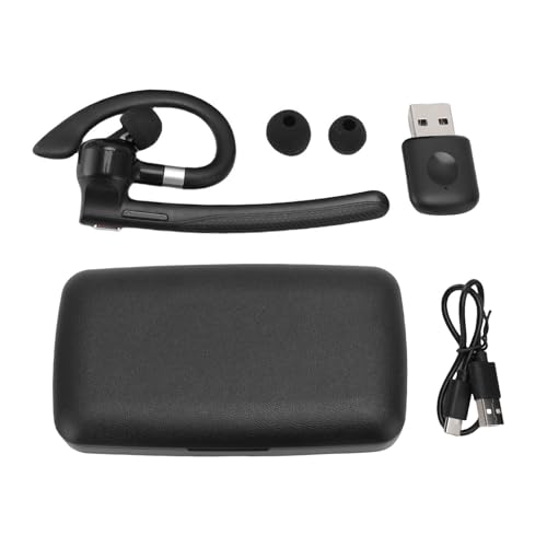 Wireless Single Earpiece, Bluetooth 5.4 Headset, ENC Noise Canceling Business Earpiece with Charging Case, 6H Talk Time & Auto Pairing, Ideal for Driving & Office