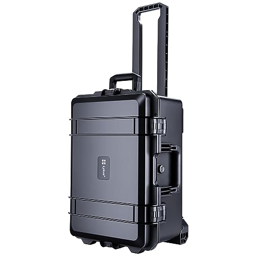 Lykus HC-5220 Hard Case with Wheels and Foam, Inner Size 19.09*12.68*8.66in | IP67 Waterproof, Pluckable Foam, Suitable for Cameras, Lenses, Electronic Equipment and More - size: HC-5220: 22.83x16.54x11.42 inch