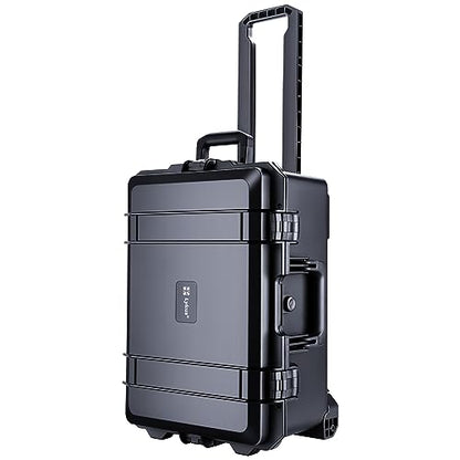 Lykus HC-5220 Hard Case with Wheels and Foam, Inner Size 19.09*12.68*8.66in | IP67 Waterproof, Pluckable Foam, Suitable for Cameras, Lenses, Electronic Equipment and More - size: HC-5220: 22.83x16.54x11.42 inch