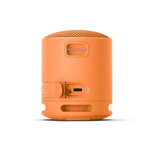 Sony SRS-XB100 Wireless Bluetooth Portable Lightweight Speaker, Orange | 16 Hr Battery, Super-Compact Travel Speaker, IP67 Waterproof & Dustproof Shower Speaker, Versatile Strap, Hands-free Calling - color: Orange