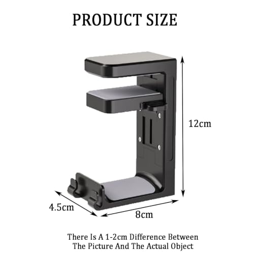 Over-ear headphone holder/Clamp-style headphone mount,djustable clamp width (10–42mm),suitable for gaming setups and various desk surfaces(White) - color: White