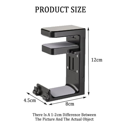 Over-ear headphone holder/Clamp-style headphone mount,djustable clamp width (10–42mm),suitable for gaming setups and various desk surfaces(White) - color: White