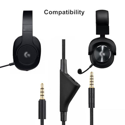 G Pro X Cable, Gaming Headset Cord for Logitech G Pro, G433, G233 Headsets | Detachable 3.5mm (1/8") Nylon Braided Aux Wire with Volume Controller, 6ft - style: Only Vol Controller