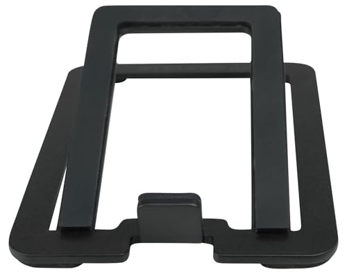Rockville SR3 Pair Low Profile Speaker Riser Stands for 4" Desktop Speakers | 16-Degree Tilt, 3mm Steel, 25 lbs Capacity, Anti-Slip Feet, De-Coupling Pads, Vibration Isolation, Studio Monitor Compatible