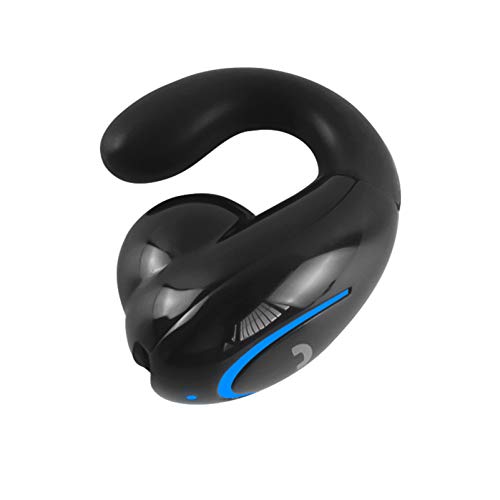Bluetooth Headset, Sunffice Single Ear BT5.0 Ultralight Wireless Headphone Cell Phone Earpiece Ear Clip with Mic, Noise Canceling Handsfree Driving Earbud for iPhone, Android,Samsung Smartphone(Black) - color: Black