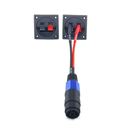 WJSTN Banana Plug to Female Speakon Speaker Adapter Cable 2mm Banana Plug Closed Screws Connectors to Speakon Speaker 6 inches 2 Pack