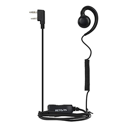 Retevis Swivel Walkie Talkie Earpiece with Mic, for RT22/RT68/RT21/H777 | Coil Tube, C-Shape Earhook, Compatible with Baofeng, Kenwood, Pxton 2 Way Radio, Two Way Radio Earpiece(1 Pack)
