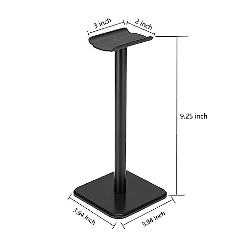 Headphone Stand Gaming Headset Holder Universal Aluminum Metal Headphone Holder Hanger with Aluminum Supporting Bar Flexible Headrest ABS Solid Base for All Headphone,Black, HSB3602 - color: Black