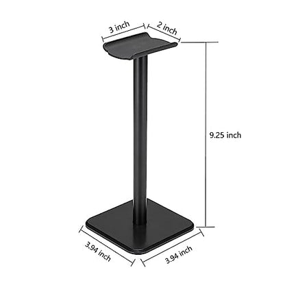 Headphone Stand Gaming Headset Holder Universal Aluminum Metal Headphone Holder Hanger with Aluminum Supporting Bar Flexible Headrest ABS Solid Base for All Headphone,Black, HSB3602 - color: Black