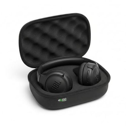 JBL Tune 530BT - Wireless on-Ear Bluetooth 6.0 Headphones with Powerful Pure Bass Sound, 2 beamforming mics for Perfect with Expo Gear Over-Ear Weather-Resistant Protective Hard-Shell - color: Black