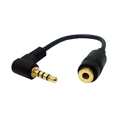 HDMIHOME 90 Degree Right Angled 3.5mm 3poles Audio Stereo Male to Female Extension Cable 10cm Black