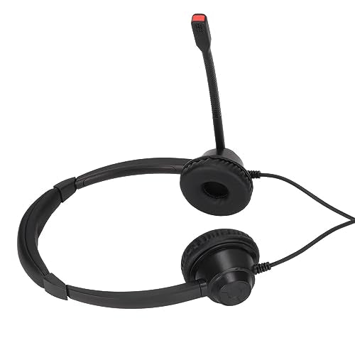H390D - RJ9 - MVA Dual Ear Wired Telephone Headset, Noise Canceling Office Headset with RJ9 Plug, Lightweight Comfortable Business Calling Headset for Call Center and Home Office U