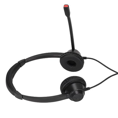 H390D - RJ9 - MVA Dual Ear Wired Telephone Headset, Noise Canceling Office Headset with RJ9 Plug, Lightweight Comfortable Business Calling Headset for Call Center and Home Office U