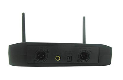 MU-U2F5-LL Dual Channel UHF Microphone System, 2 Bodypacks Headset | , Selectable Frequencies, Auto Scan, IR Sync, Long Range for Church, Fitness, Presentation, School