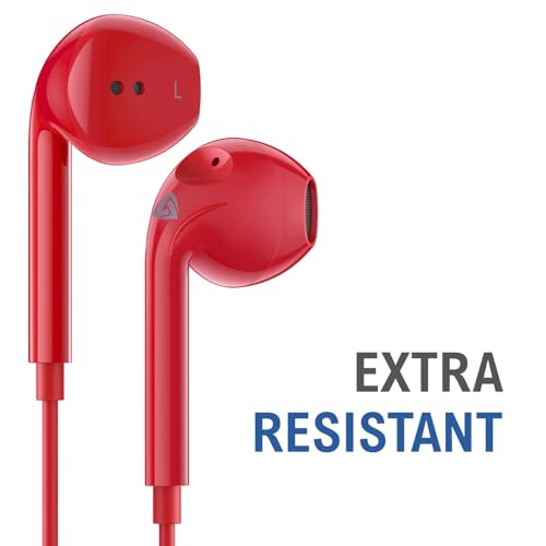 LUDOS Zenith Wired Earbuds in-Ear Headphones, 5 Year Warranty, Earphones - color: Red, size: 3.5 mm