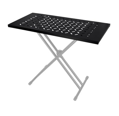 Rockville KS2 Shelf for Z-Stand or X-Stand DJ Table, 150 lbs Capacity, Ventilation Holes, Foam Padding, Perfect for DJs and Musicians | 150 lb Capacity, Heavy-Duty Steel, Black Powder Coated, 39.5" x 18.6" Surface, Ventilation Holes, Universal Fit, Portab