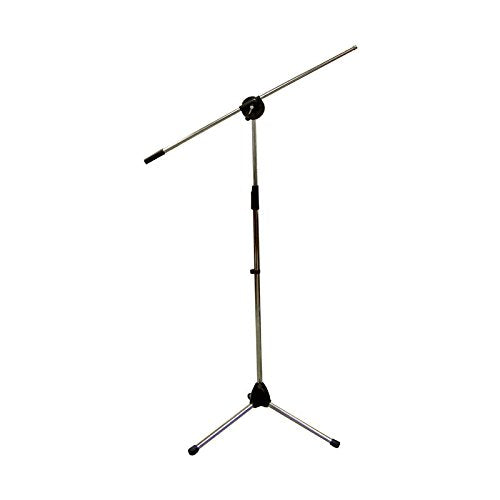 Floor Tripod Microphone Stand With Boom (Chrome)