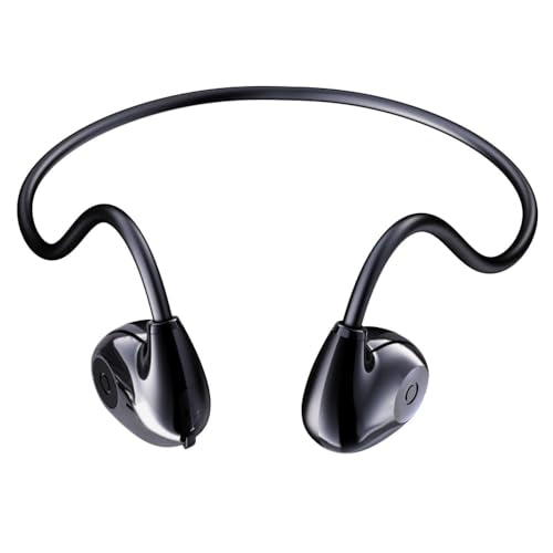 IHAO Air Conduction Wireless Bluetooth Headphones-Open-Ear Design Lightweight & Pain-Free Sweatproof Sport Headphones with Mic Earphone Ideal for Running Cycling and Sports-F805 Black - color: F805 Black