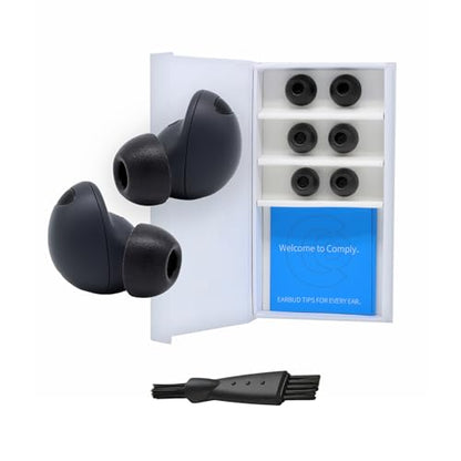 Comply TrueGrip Premium Memory Foam Replacement Ear Tips, Black, Small | 3 Pairs, for Samsung Galaxy Buds2 Pro, Enhanced Comfort, Secure Fit, Superior Noise Isolation, Cleaning Tool - size: Small