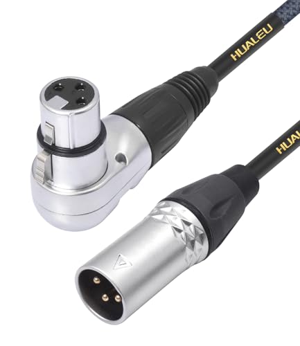 1.5Feet Right Angle 3Pin XLR Female to 3Pin XLR Male Audio Cable, Mixer, Microphone Audio Cable - 2-Pack - size: 1.5Feet