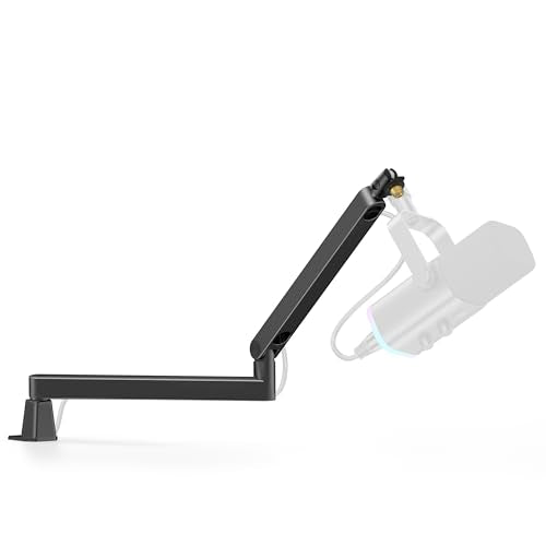 InnoGear 로우 프로파일 마이크 암 붐 암 마이크 스탠드 데스크 마운트, 블랙 | Fifine AM8 K669B Elgato Blue Yeti Shure SM58 SM7B, 1.5kg(3,300파운드) 무게 용량, 진동 방지, 각도 조절 가능 - color: 블랙., style: 로우 프로파일 마이크 암
